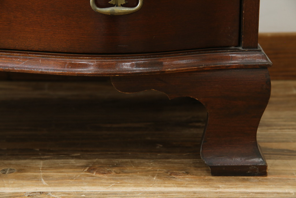 アメリカビンテージ　老舗工房　Jasper Cabinet(ジャスパーキャビネット)社　クラッシックデザインの小振りなビューローブックケース(ライディングビューロー、ライティングデスク、机、ワークデスク、本箱、本棚、飾り棚、収納棚、戸棚、引き出し、在宅用、在宅ワーク用、簿記机、ヴィンテージ)(R-083374)