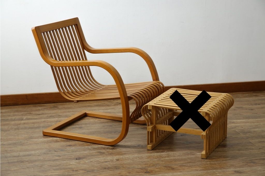 中古　美品　城所右文次デザイン　三越伊勢丹プロパティ・デザイン　Bamboo Chair　滑らかな曲線のデザインが目を惹くバンブーチェア(アームチェア、安楽椅子、ディスプレイ)(チェア定価約54万円)(R-084635)