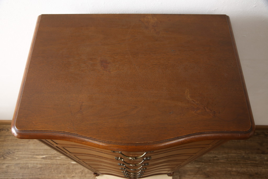 中古　美品　DREXEL HERITAGE(ドレクセルヘリテイジ)　Touraine(ツーレイン)シリーズ　上品な佇まいのランジェリーチェスト(引き出し、サイドチェスト)(R-058792)