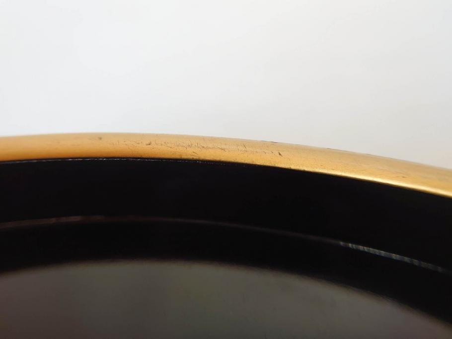 明治～大正　木製漆器　緻密に描かれた松の金蒔絵が高級感溢れるお櫃・お盆・しゃもじセット(トレー、トレイ、おひつ、松の実、行器、飯器、伝統和食器)(R-070716)