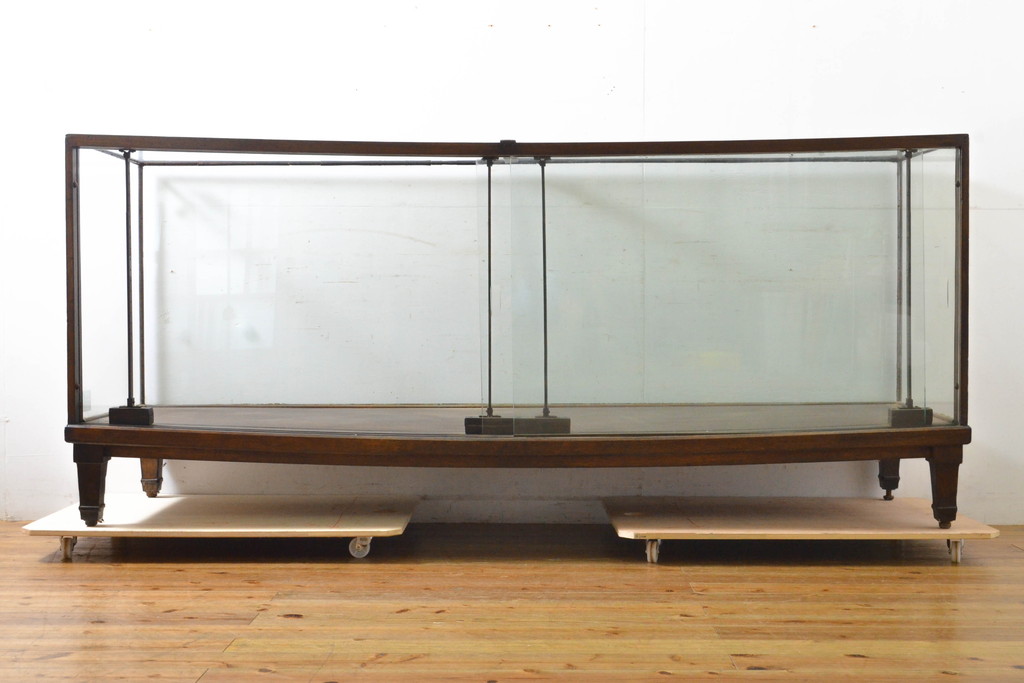 ベルギーアンティーク　オーク材　特大　上品な佇まいが魅力のガラスケース(ショーケース、飾り棚、陳列棚)(R-063512)