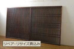 アンティーク建具　昭和初期　大正ロマンの雰囲気香るガラス扉1枚(ドア、木製ドア、建具)(R-059212)