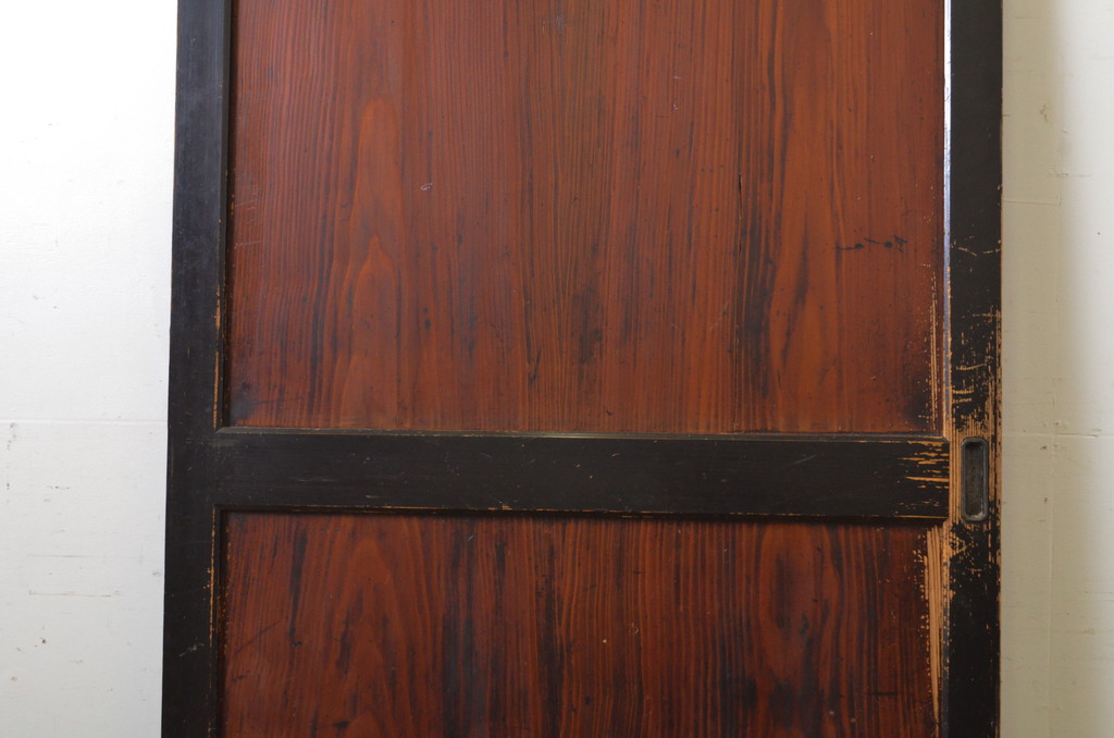 和製アンティーク　ツートーンカラーがおしゃれな帯戸1枚(板戸、引き戸、建具)(R-063697)