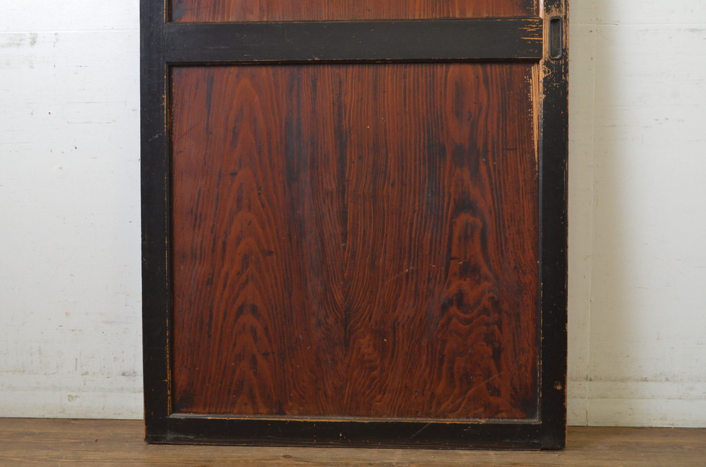 和製アンティーク　ツートーンカラーがおしゃれな帯戸1枚(板戸、引き戸、建具)(R-063697)