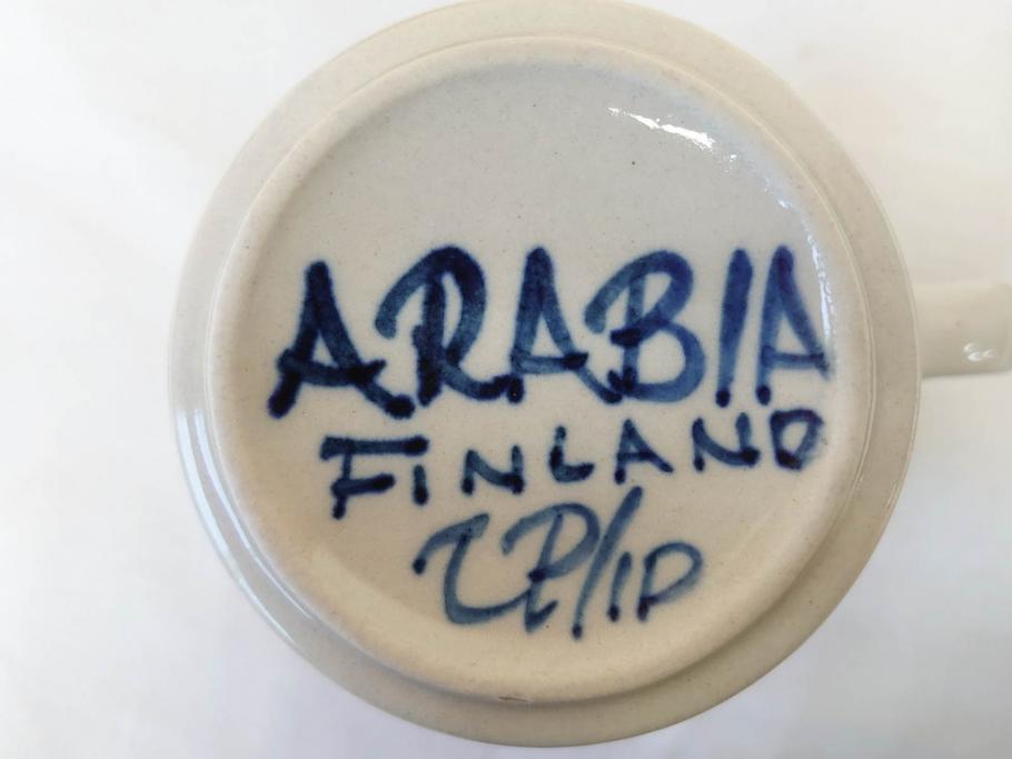 ARABIA FINLAND　Anemone(アネモネ)　Ulla Procope(ウラ・プロコッペ)　落ち着いた色合いが上品な雰囲気を高めるコーヒーカップ&ソーサー5客セット(アラビア、フィンランド、Sモデル、C&S、北欧食器)(R-070723)