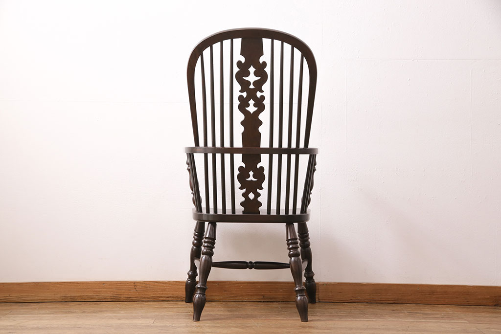 中古　松本民芸家具　#44A型　座り心地の良さと優美なデザインが魅力的なウィンザーチェア(アームチェア、椅子、ウインザーチェア)(定価約18万円)(R-048287)