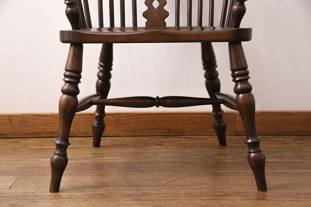 中古　松本民芸家具　#44A型　座り心地の良さと優美なデザインが魅力的なウィンザーチェア(アームチェア、椅子、ウインザーチェア)(定価約18万円)(R-048094)