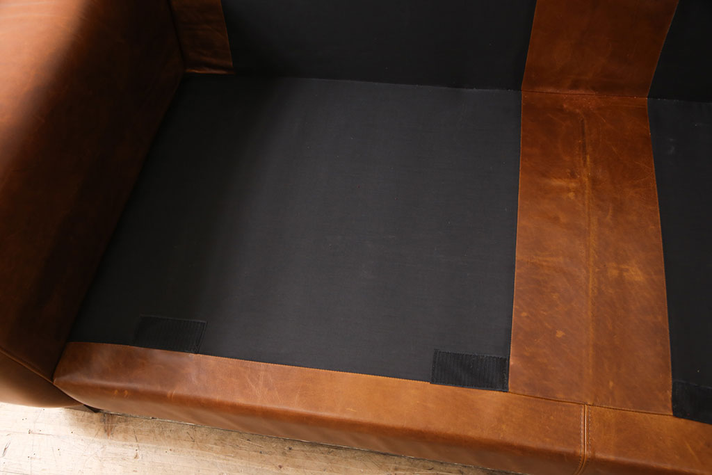 中古　ACME Furniture(アクメファニチャー)　FRESNO(フレスノ)　使い込まれた本革がヴィンテージスタイルによく馴染む3人掛けソファ(定価約30万円)(三人掛けソファ、3P)(R-052586)