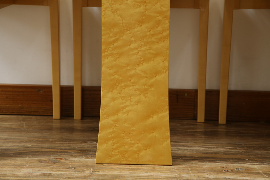 中古　美品!!　松創(MATSUSO・マツソウ)　エルテ　バーズアイメープルトップ　優背もたれのデザインがひときわ目を惹く芸術的なフォルムのダイニングチェア4脚セット(アームレスチェア、椅子、イス、バラ売り可能)(定価4脚で約56万円)(R-082745)