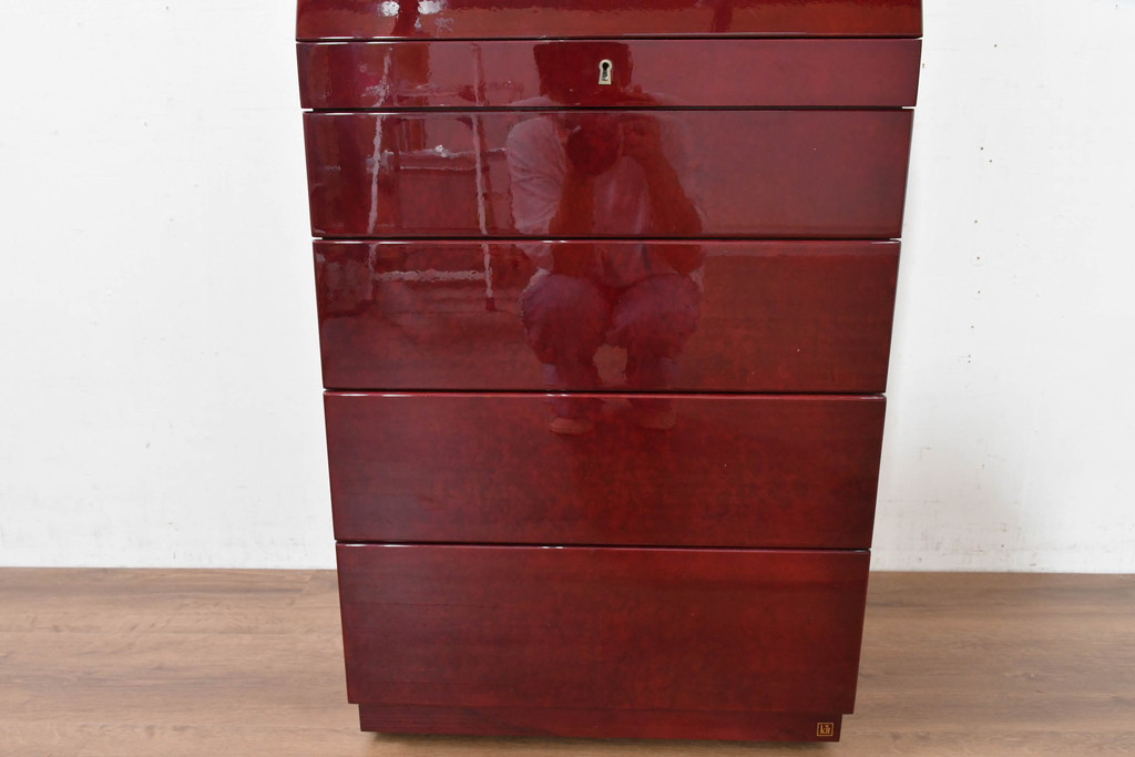 中古　展示品　超美品　キットファニチュア(KIT FURNITURE)　北谷家具　インテリア性と収納力を兼ね備えた優雅な佇まいのアクセサリーキャビネット(ジュエリーケース、ジュエリーボックス、サイドチェスト、引き出し)(定価約105万円)(R-084311)