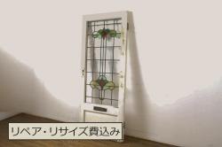 アンティーク建具　大正ロマン　ノスタルジックな雰囲気を醸し出すガラス窓2枚セット(ガラス戸、引き戸)(R-065546)