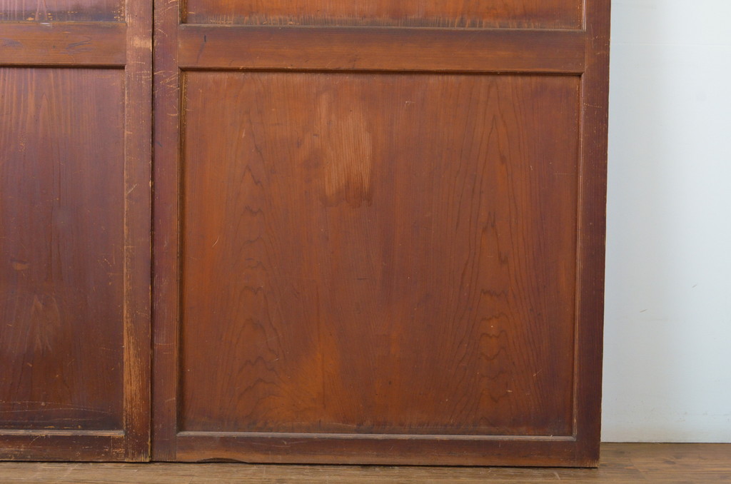 和製アンティーク　時を重ねた深みのある色合いが魅力の帯戸3枚セット(建具、板戸、引き戸)(R-063696)