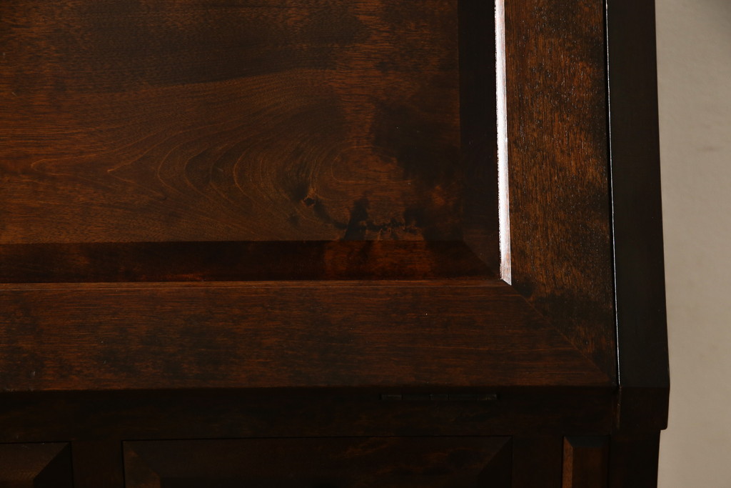 中古　松本民芸家具　T型　シックで上品な佇まいが魅力のライティングビューロー(定価約37万円)(簿記机、在宅ワーク、在宅用ワークデスク)(R-051775)