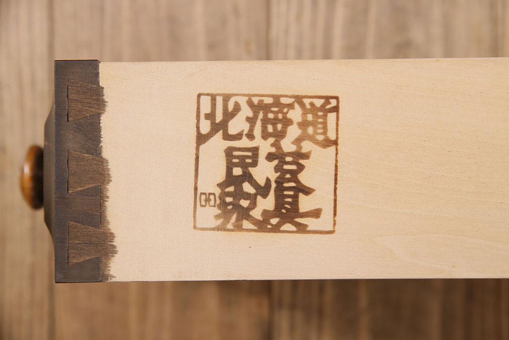 中古　北海道民芸家具　希少な絶版品!両袖タイプで収納力も抜群のライティングビューロー(デスク、在宅ワーク、在宅用両袖机)(R-049240)