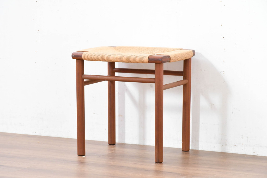 中古　美品　ドモク堂　ペーパーコード　自然で温かみのある雰囲気が魅力のスツール(椅子、チェア、イス)(R-084227)
