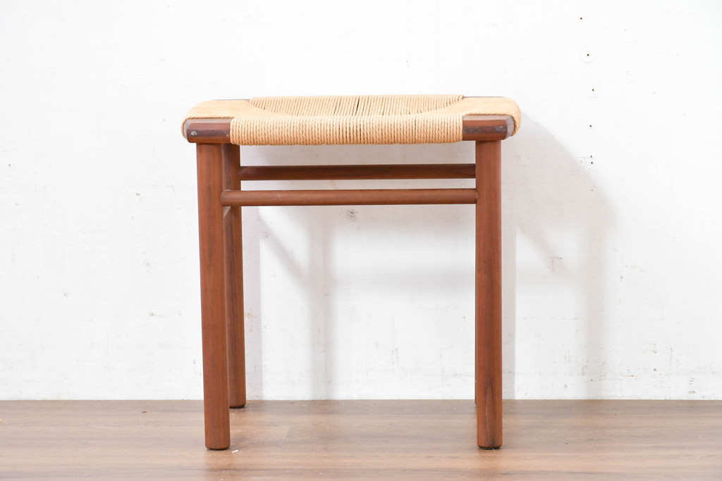 中古　美品　ドモク堂　ペーパーコード　自然で温かみのある雰囲気が魅力のスツール(椅子、チェア、イス)(R-084227)