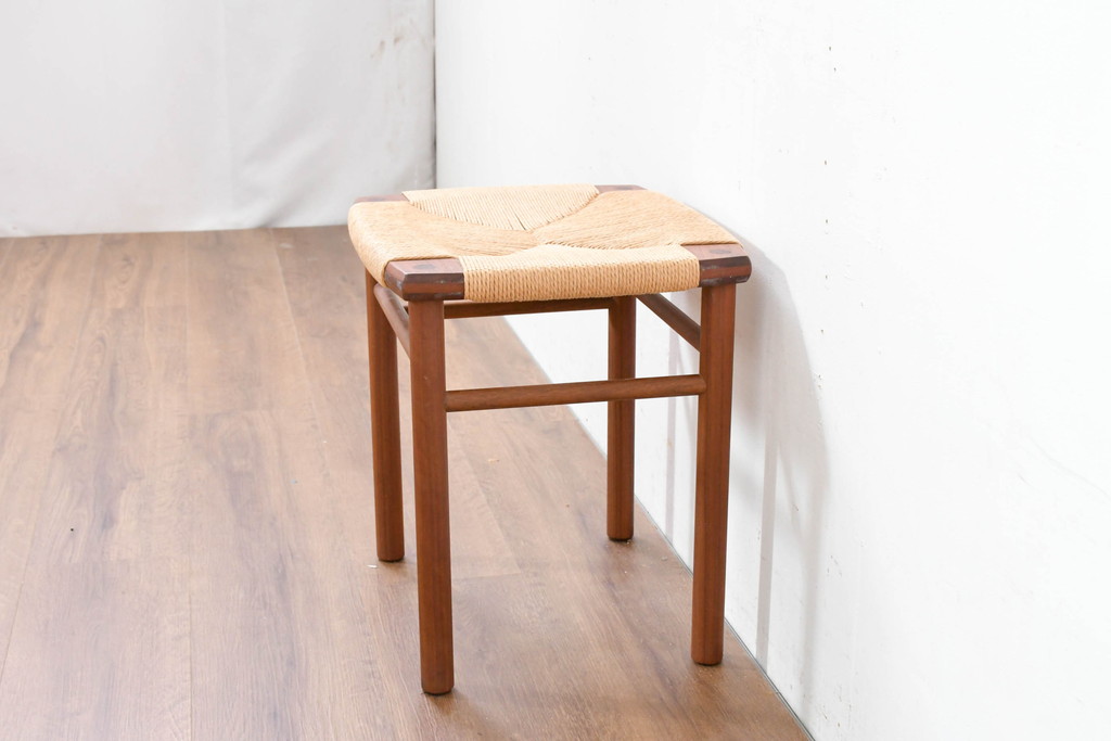 中古　美品　ドモク堂　ペーパーコード　自然で温かみのある雰囲気が魅力のスツール(椅子、チェア、イス)(R-084227)