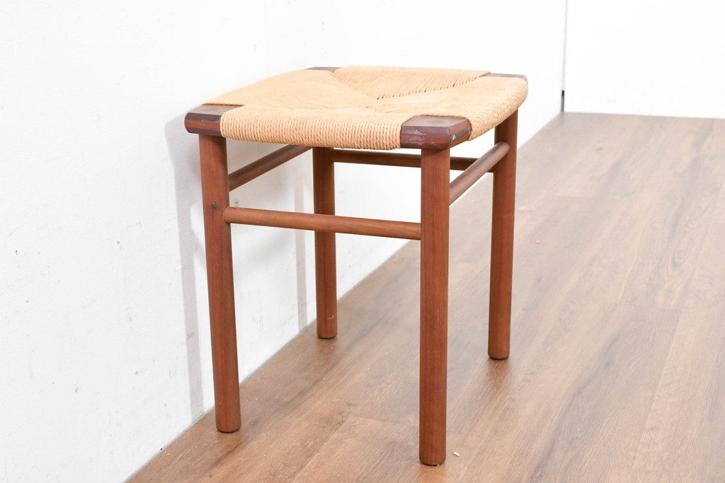 中古　美品　ドモク堂　ペーパーコード　自然で温かみのある雰囲気が魅力のスツール(椅子、チェア、イス)(R-084227)