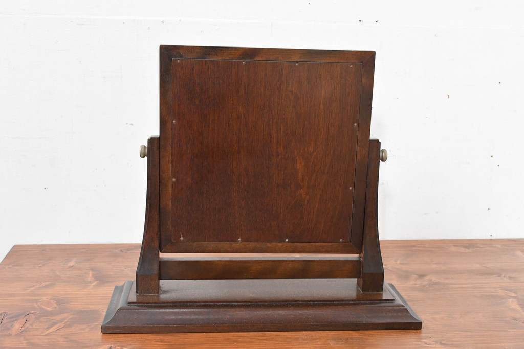 中古　美品　松本民芸家具　シックな佇まいが魅力の卓上ミラー(置き鏡、スタンドミラー)(R-084263)