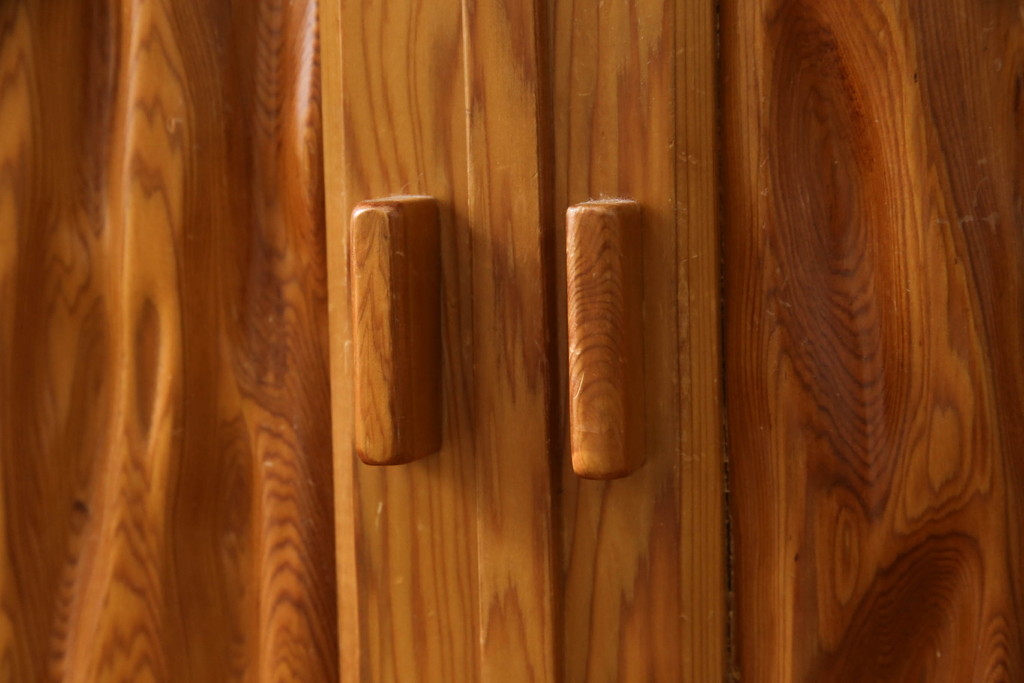 和製ビンテージ　屋久杉　木の風合いを存分に堪能できる飾り棚(違い棚、茶棚、収納棚、ヴィンテージ)(R-070353)