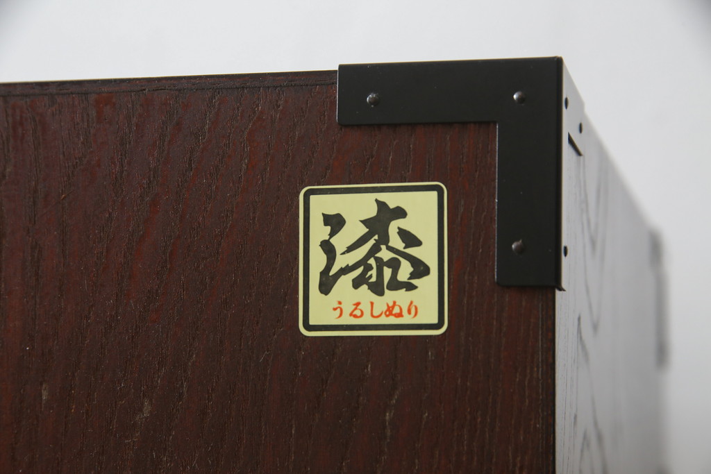 中古　欅産業　木目が美しく高級感溢れる漆塗りの仙台箪笥 (衣装箪笥、和タンス、引き出し、収納たんす、整理箪笥)(R-064033)