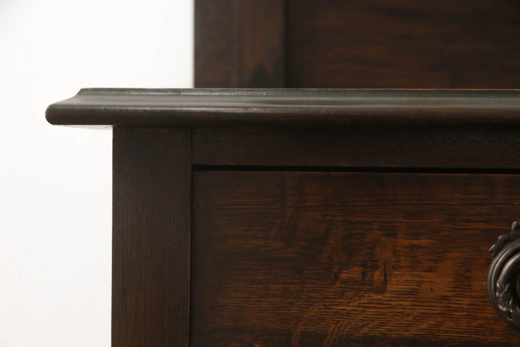 イギリスアンティーク　オーク材　品のあるデザインが魅力的な小振りなドレッシングチェスト(ドレッサー、鏡台)(R-059250)