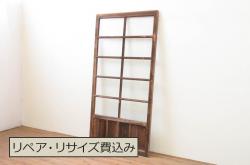 アンティーク建具　経年を感じさせる木味が魅力のガラス戸1枚(引き戸)(R-064910)