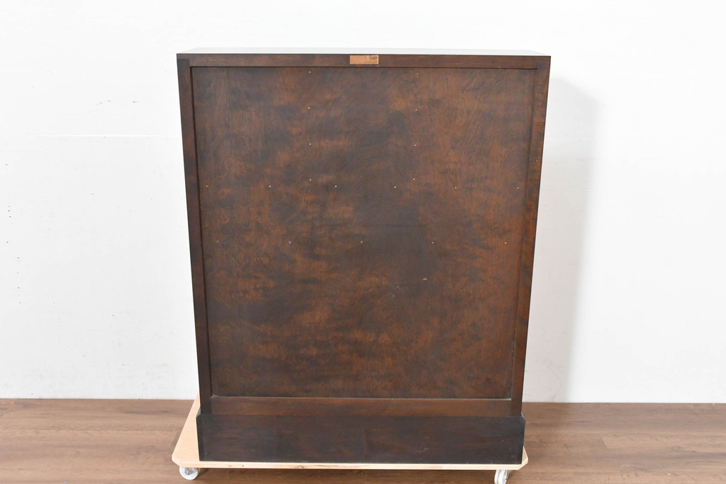 中古　美品　松本民芸家具　希少モデル　格子模様が特徴的なK型ライティングビューロー(ワークデスク、簿記机、収納棚、戸棚、在宅用、在宅ワーク用)(R-084262)