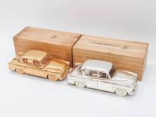 1950年代　トヨペット　クラウンデラックス　オーバードライブ付　59トヨペット　シガレットケース2点(たばこ入れ、トヨタ自動車、記念品、CROWN、TOYOPET、共箱付き)(R-077390)