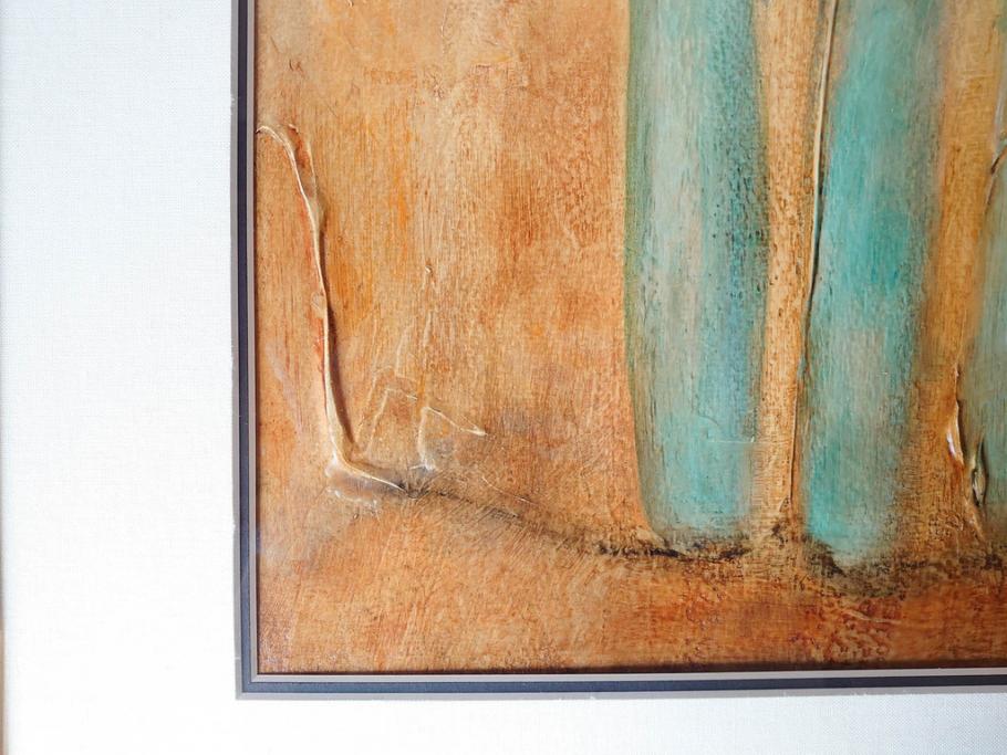 SOPHIE HALLONQUIST(ソフィー・ハロンクイスト)　花　味わい深い雰囲気溢れる蜜蝋画(絵画、額装)(R-070732)