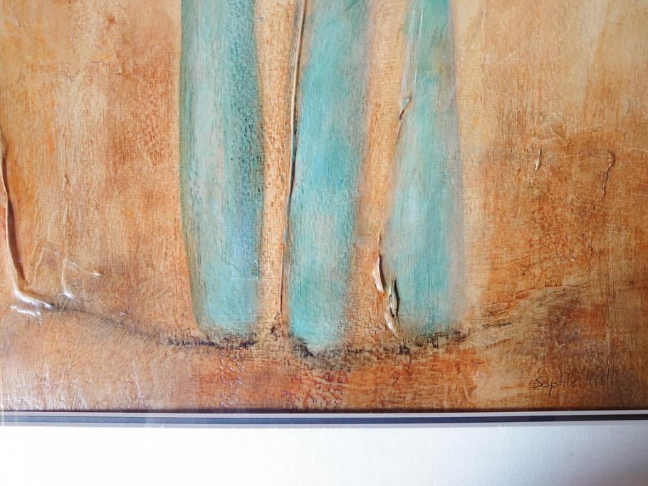 SOPHIE HALLONQUIST(ソフィー・ハロンクイスト)　花　味わい深い雰囲気溢れる蜜蝋画(絵画、額装)(R-070732)