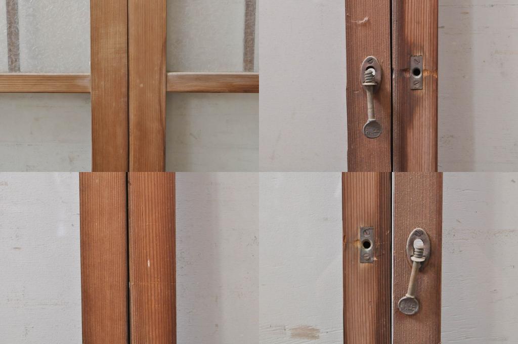 アンティーク建具　大正ロマンなお部屋作りにおすすめなガラス窓4枚セット(引き戸、ガラス戸)(R-068310)