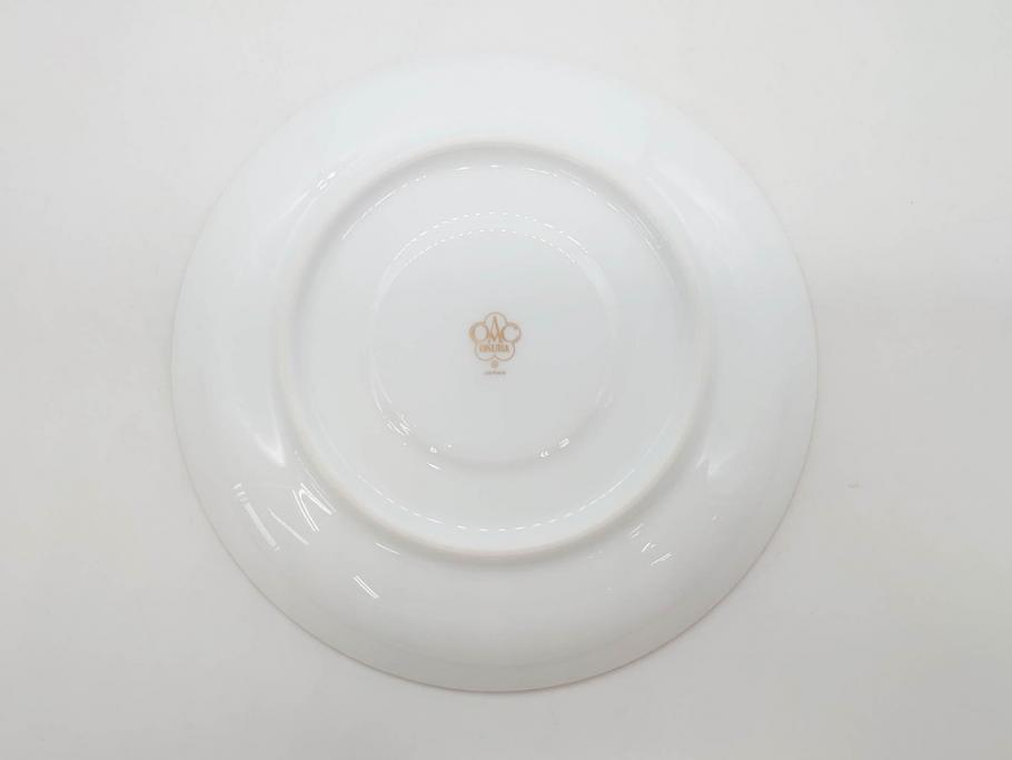 大倉陶園(OKURA、OAC)　ブルーローズ 手描き　バラ　上品なローズの絵付けが魅力的なモーニングセット(皿、プレート、ボウル、カップ&ソーサー、C&S、洋食器、外箱付き、岡染め)(R-077418)
