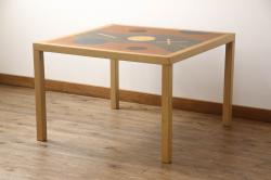 アンティーク家具　ナラ材　凝ったつくりの脚が魅力的なバタフライテーブル(ラウンドテーブル、コーヒーテーブル、ドロップリーフテーブル)(R-050355)