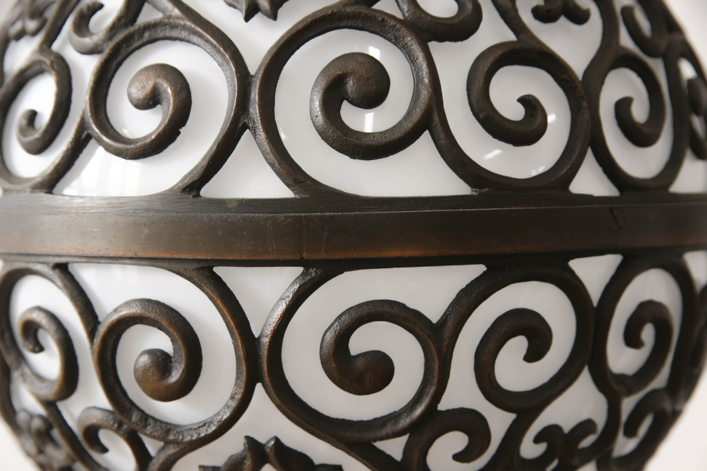  和製アンティーク　モダンな雰囲気漂う銅製のペンダントライト(天井照明、吊り下げ照明)(R-069198)