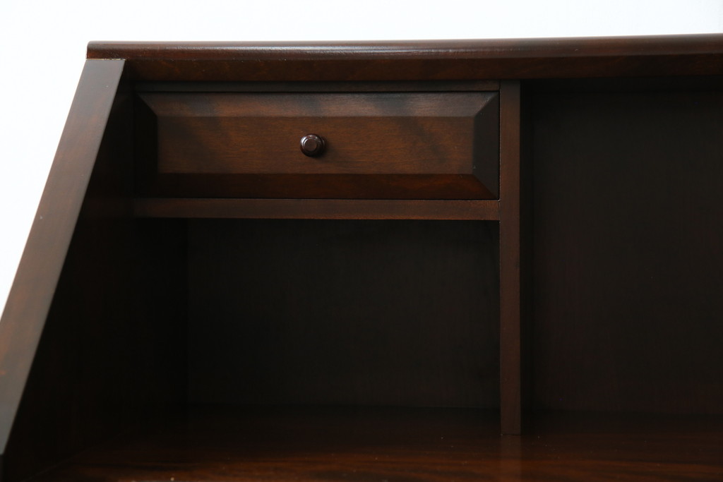 中古　超美品　松本民芸家具　#33A型　コンパクトなライティングビューロー(机、デスク、在宅用、在宅ワーク用、ワークデスク、引き出し)(定価約40万円)(R-082695)
