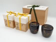 【骨董買取】時代物　鈴木表朔(Suzuki Hyosaku)　一閑張　色漆絵　春野　秋野　棗　一双入　尋牛斎書(茶筒、茶道具)を買取りました。