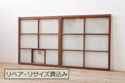 アンティーク建具　大正ロマン　素朴な木味が魅力の上質なドア1枚(木製扉)(R-073448)