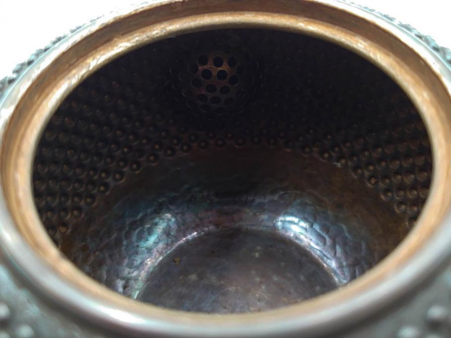 純銀　玉霰　重量 約216g　匠の技が光る急須(銀瓶、横手、煎茶、水注、茶道具、茶器、水差、水指)(R-084504)