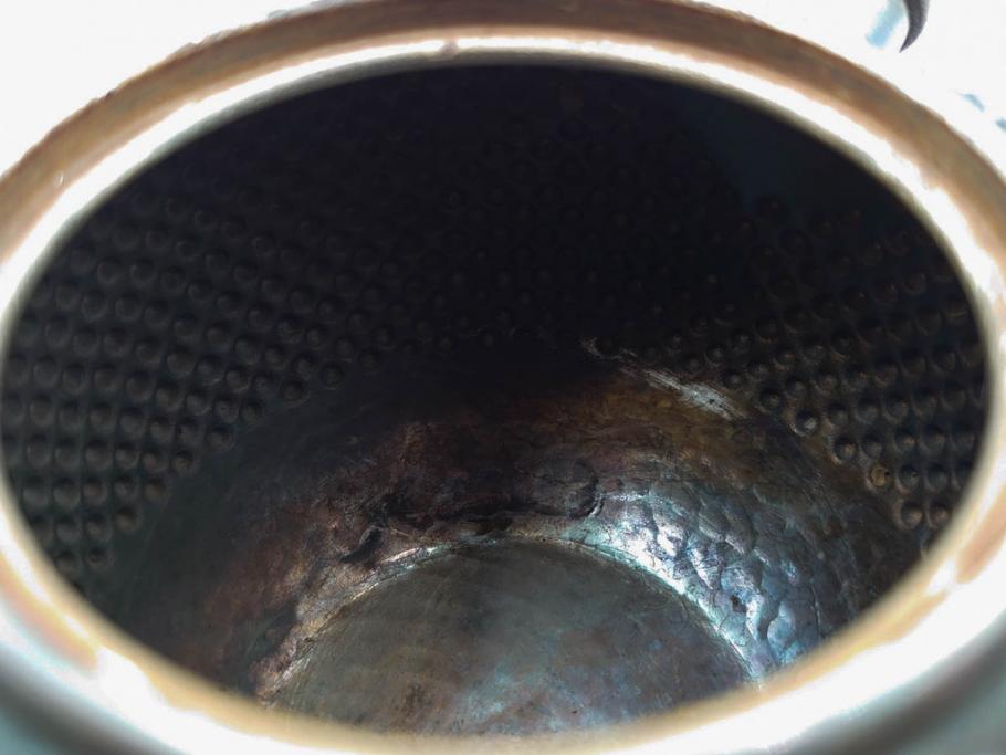 純銀　玉霰　重量 約216g　匠の技が光る急須(銀瓶、横手、煎茶、水注、茶道具、茶器、水差、水指)(R-084504)