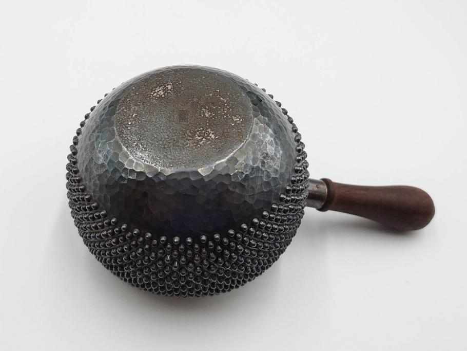 純銀　玉霰　重量 約216g　匠の技が光る急須(銀瓶、横手、煎茶、水注、茶道具、茶器、水差、水指)(R-084504)