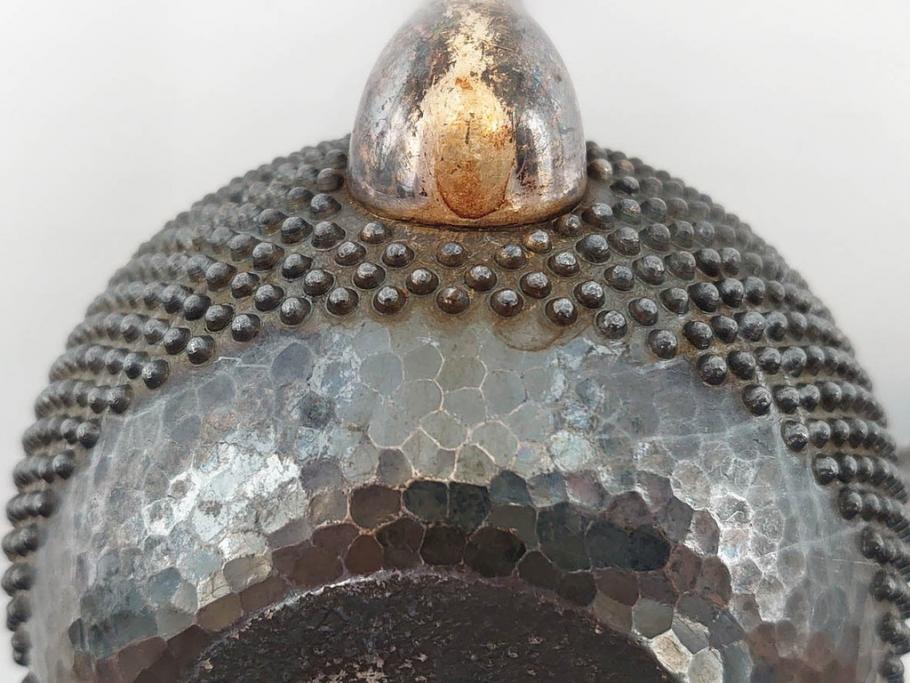 純銀　玉霰　重量 約216g　匠の技が光る急須(銀瓶、横手、煎茶、水注、茶道具、茶器、水差、水指)(R-084504)