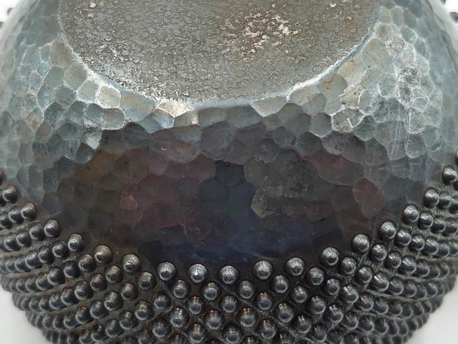 純銀　玉霰　重量 約216g　匠の技が光る急須(銀瓶、横手、煎茶、水注、茶道具、茶器、水差、水指)(R-084504)
