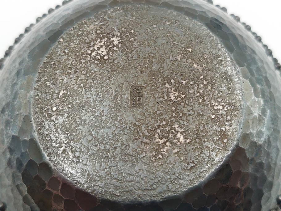 純銀　玉霰　重量 約216g　匠の技が光る急須(銀瓶、横手、煎茶、水注、茶道具、茶器、水差、水指)(R-084504)