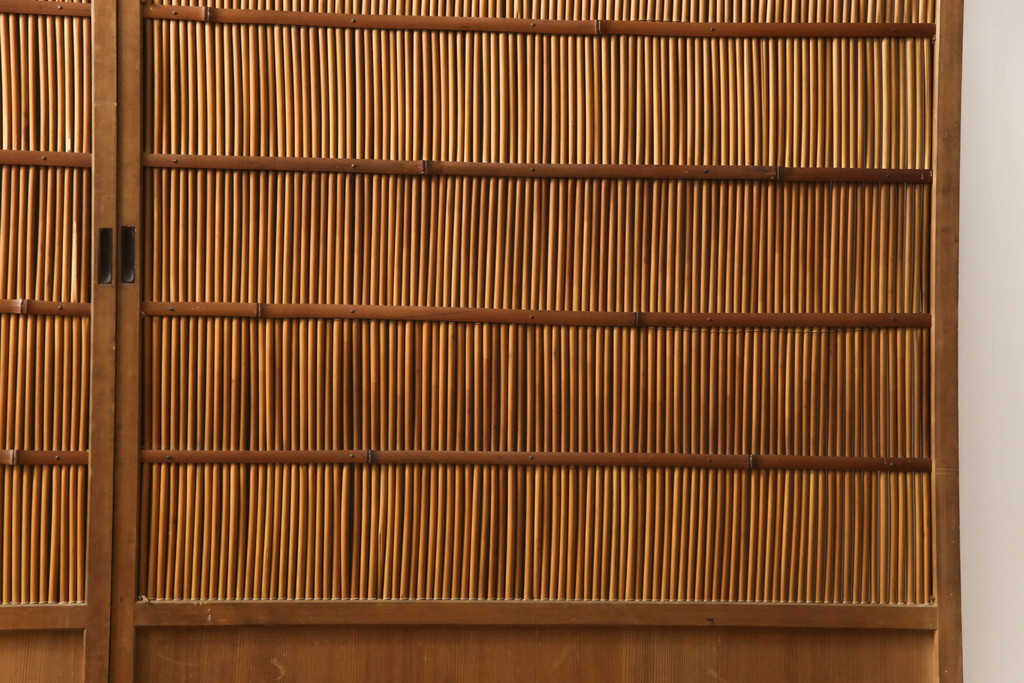 100%品質 アンティーク建具 情緒あふれる空間づくりにおすすめの御簾戸2枚 建具