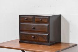 中古　美品　松本民芸家具　立体的なデザインが魅力の凸面小引き出し(卓上収納、小物収納)(R-084274)