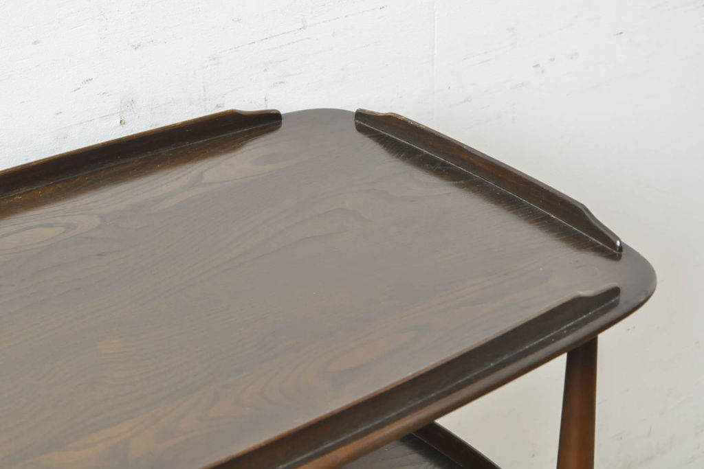 イギリスビンテージ　ERCOL(アーコール)　落ち着いた色合いが品のあるトロリー(キャスターワゴン、キッチンワゴン、ワゴンテーブル、ヴィンテージ)(R-063162)