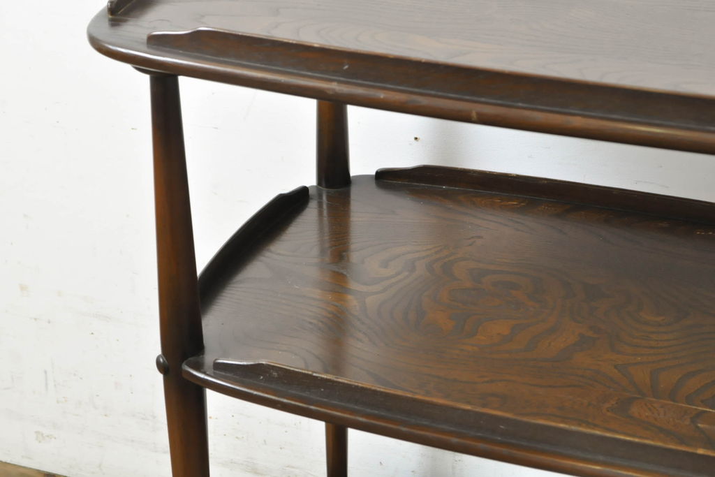 イギリスビンテージ　ERCOL(アーコール)　落ち着いた色合いが品のあるトロリー(キャスターワゴン、キッチンワゴン、ワゴンテーブル、ヴィンテージ)(R-063162)