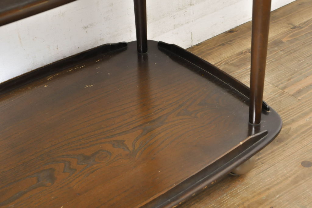 イギリスビンテージ　ERCOL(アーコール)　落ち着いた色合いが品のあるトロリー(キャスターワゴン、キッチンワゴン、ワゴンテーブル、ヴィンテージ)(R-063162)