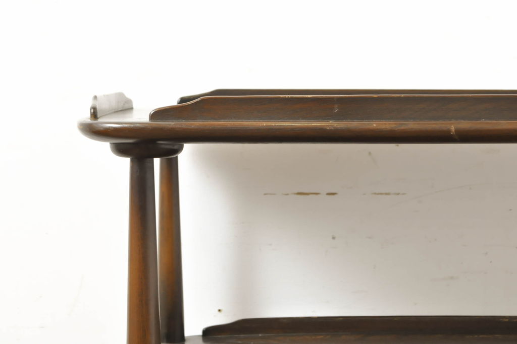 イギリスビンテージ　ERCOL(アーコール)　落ち着いた色合いが品のあるトロリー(キャスターワゴン、キッチンワゴン、ワゴンテーブル、ヴィンテージ)(R-063162)